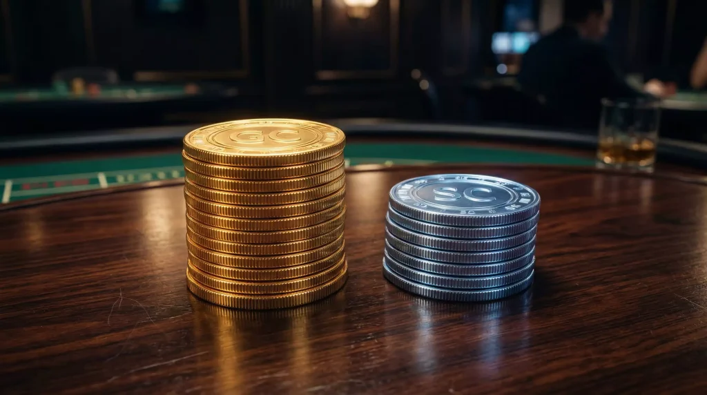 Sweepstakes casino dual-currency model with Gold Coins and Sweeps Coins