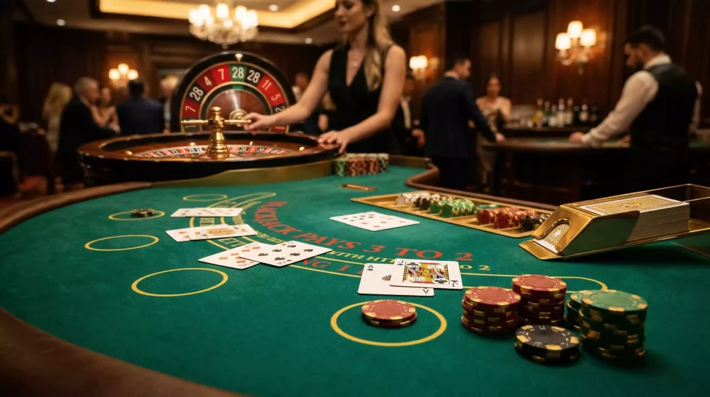 Blackjack and roulette table games at sweepstakes casinos